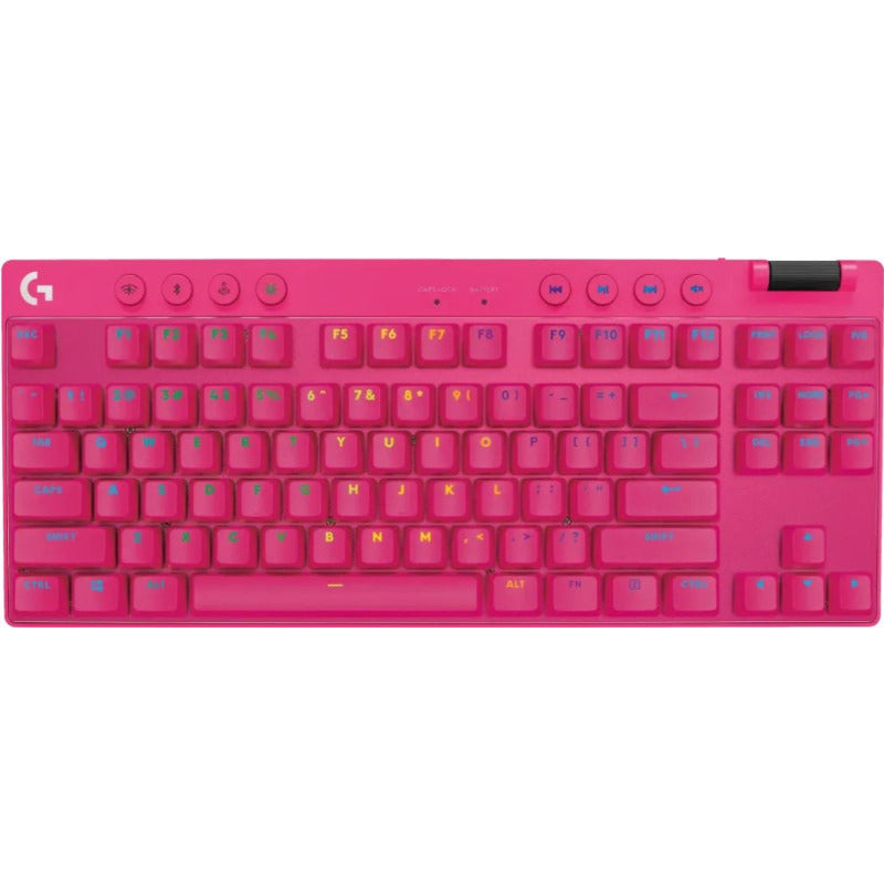 Tastatura Gaming Logitech G PRO X TKL Magenta Lightspeed Kailh GX Brown Switch Mecanica