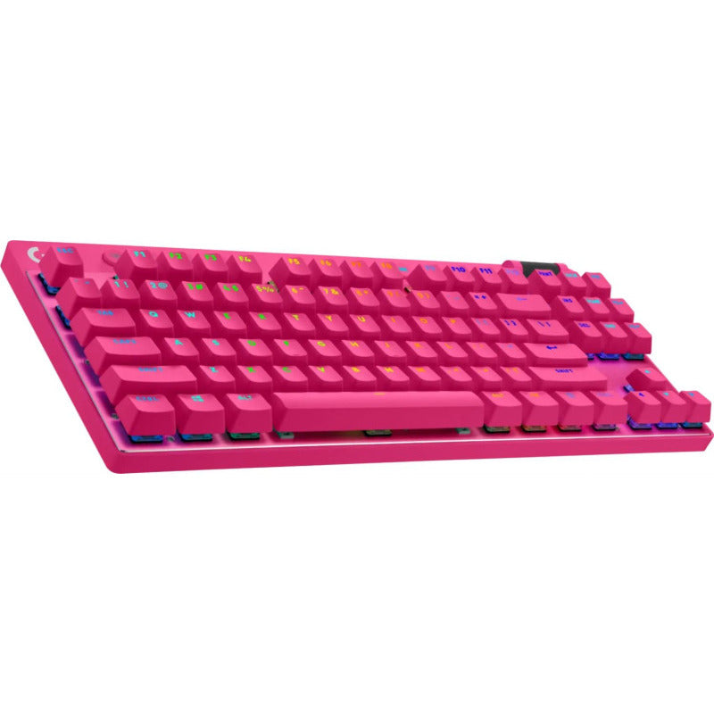 Tastatura Gaming Logitech G PRO X TKL Magenta Lightspeed Kailh GX Brown Switch Mecanica