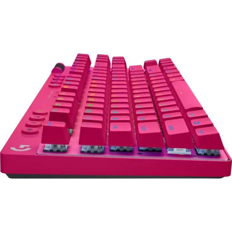 Tastatura Gaming Logitech G PRO X TKL Magenta Lightspeed Kailh GX Brown Switch Mecanica
