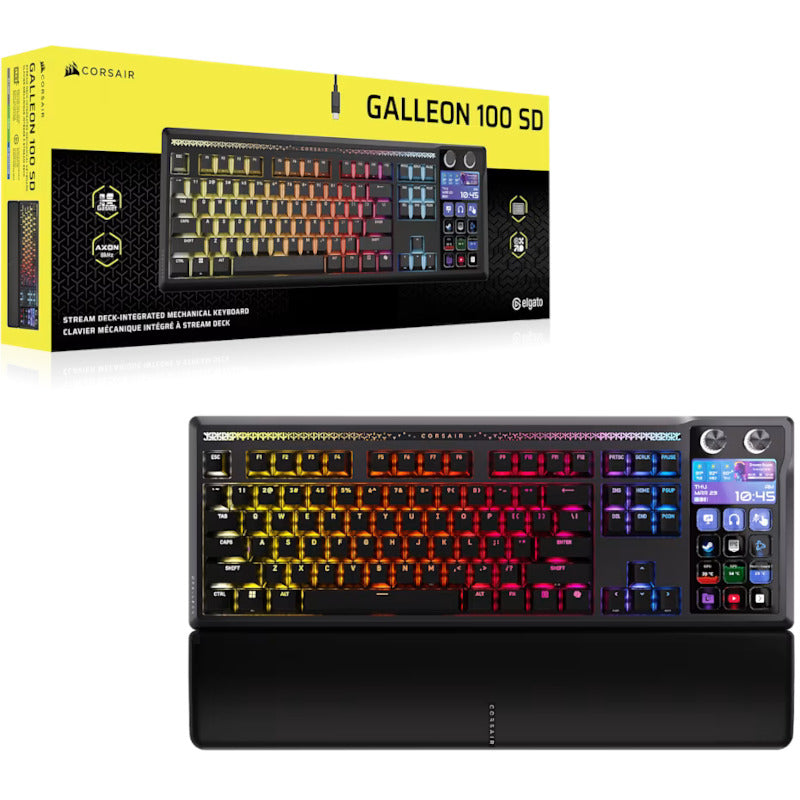 Tastatura Gaming Corsair GALLEON 100 SD RGB MLX Pulse Switch Black Mecanica + Stream Deck Incorporat